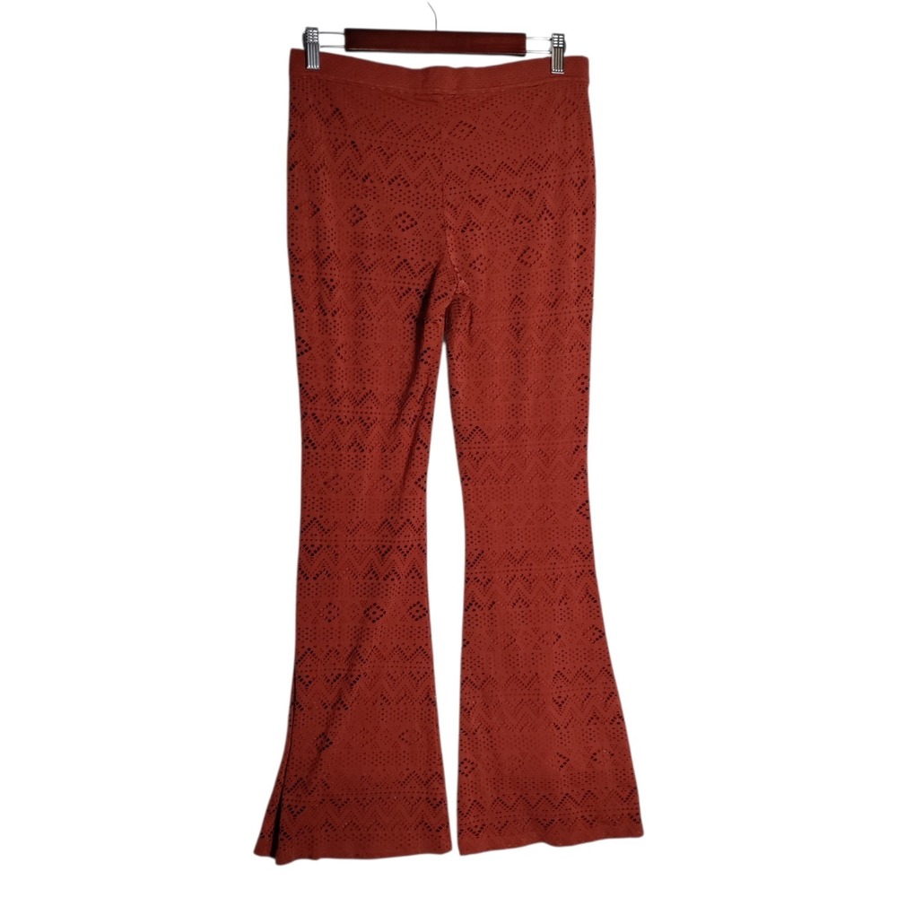 AMERICAN EAGLE OUTFITTERS Lace Flare Leg Pants, Rust color, SZ M